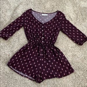Maroon Patterned Romper